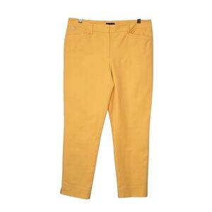 White House Black Market Yellow Slim Ankle Pants Size 8